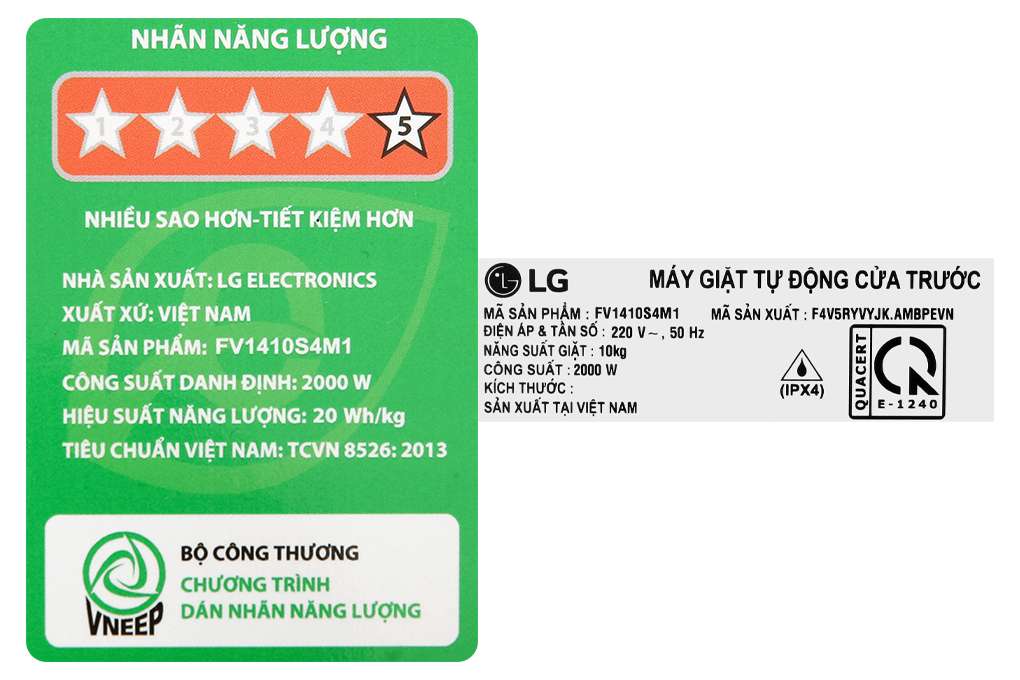 Máy giặt LG AI DD Inverter 10kg FV1410S4M1