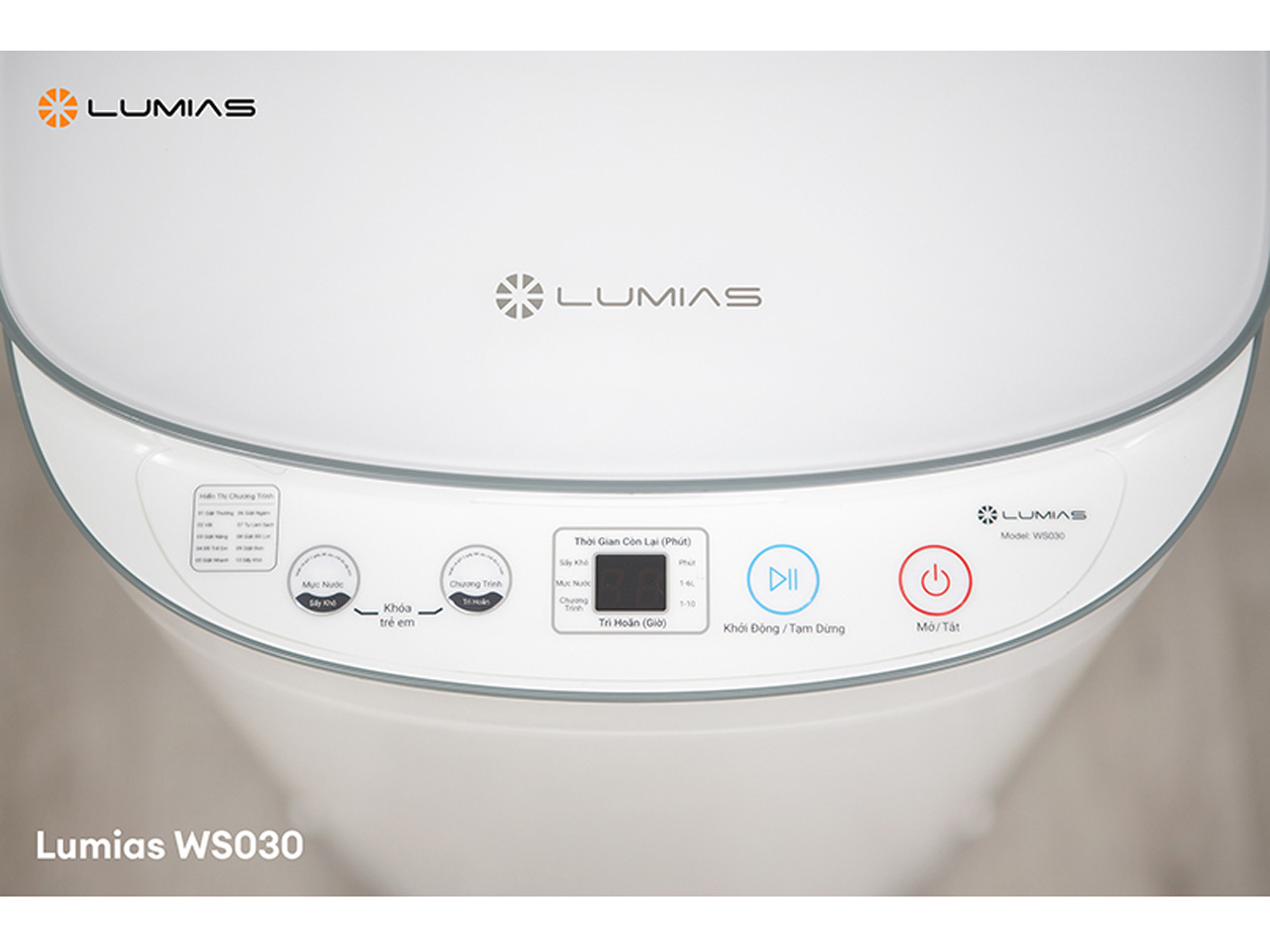 Máy giặt mini Lumias WS030 Pro 3kg giặt nước nóng