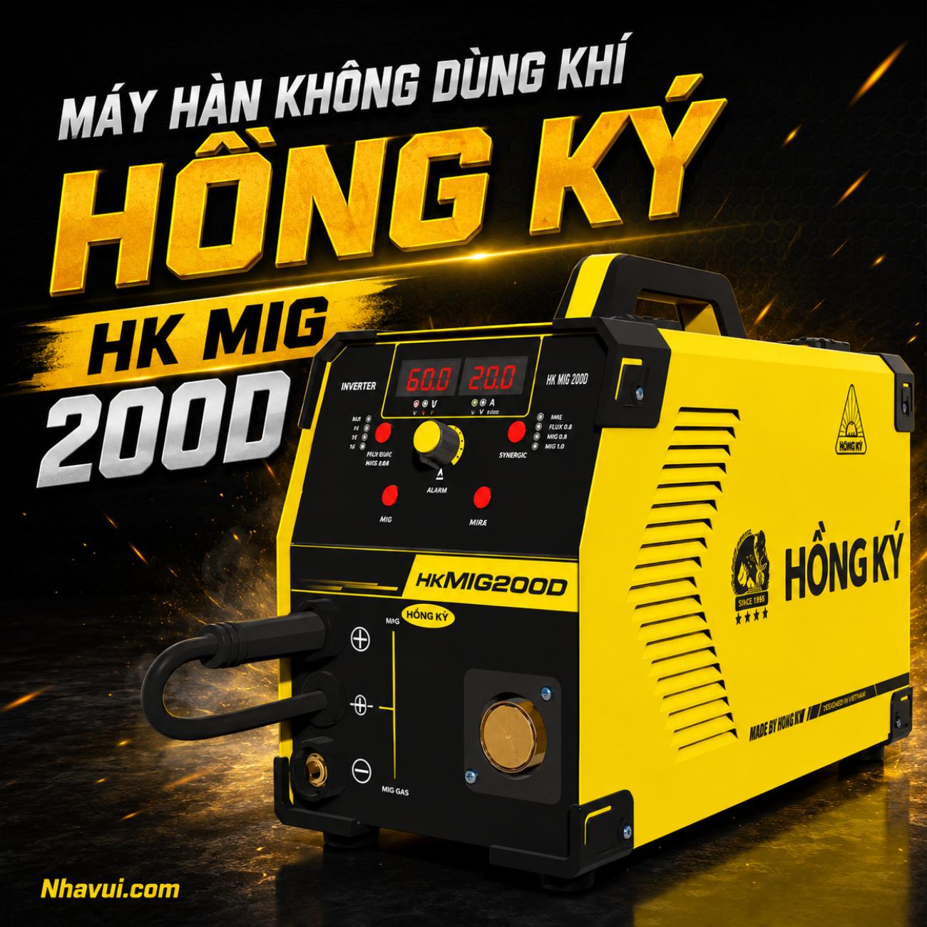 Máy Hàn Không Dùng Khí Hồng Ký HK MIG 200D