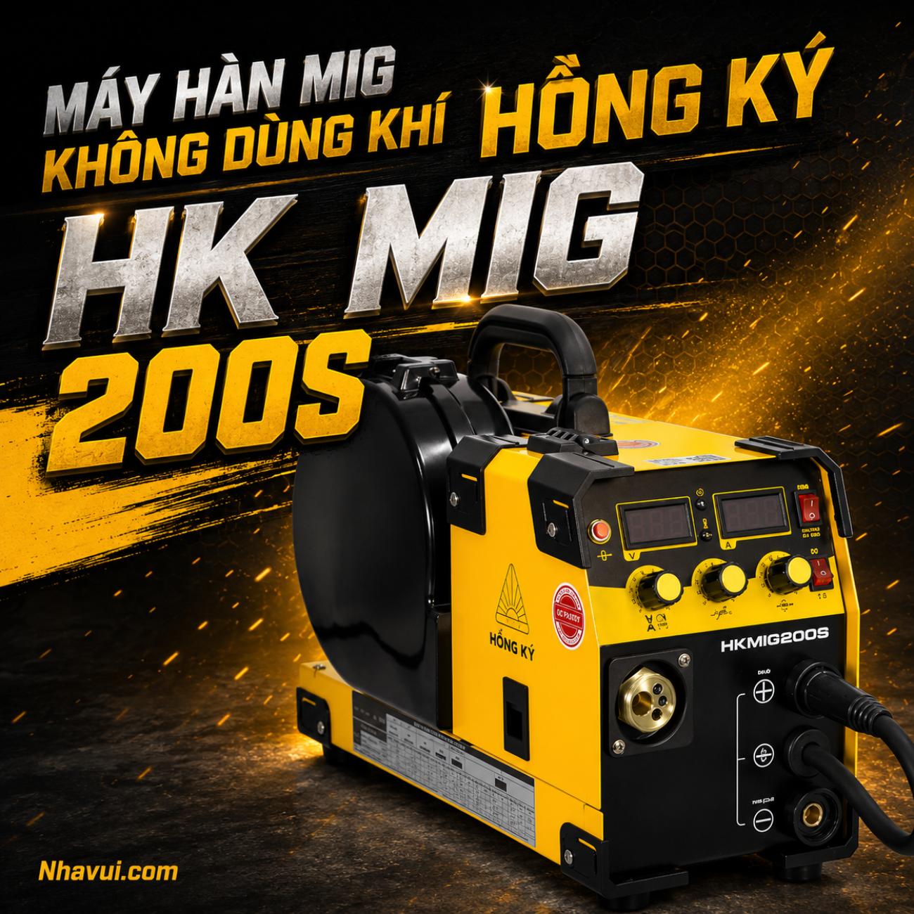 Máy Hàn MIG Không Dùng Khí Hồng Ký HK MIG 200S