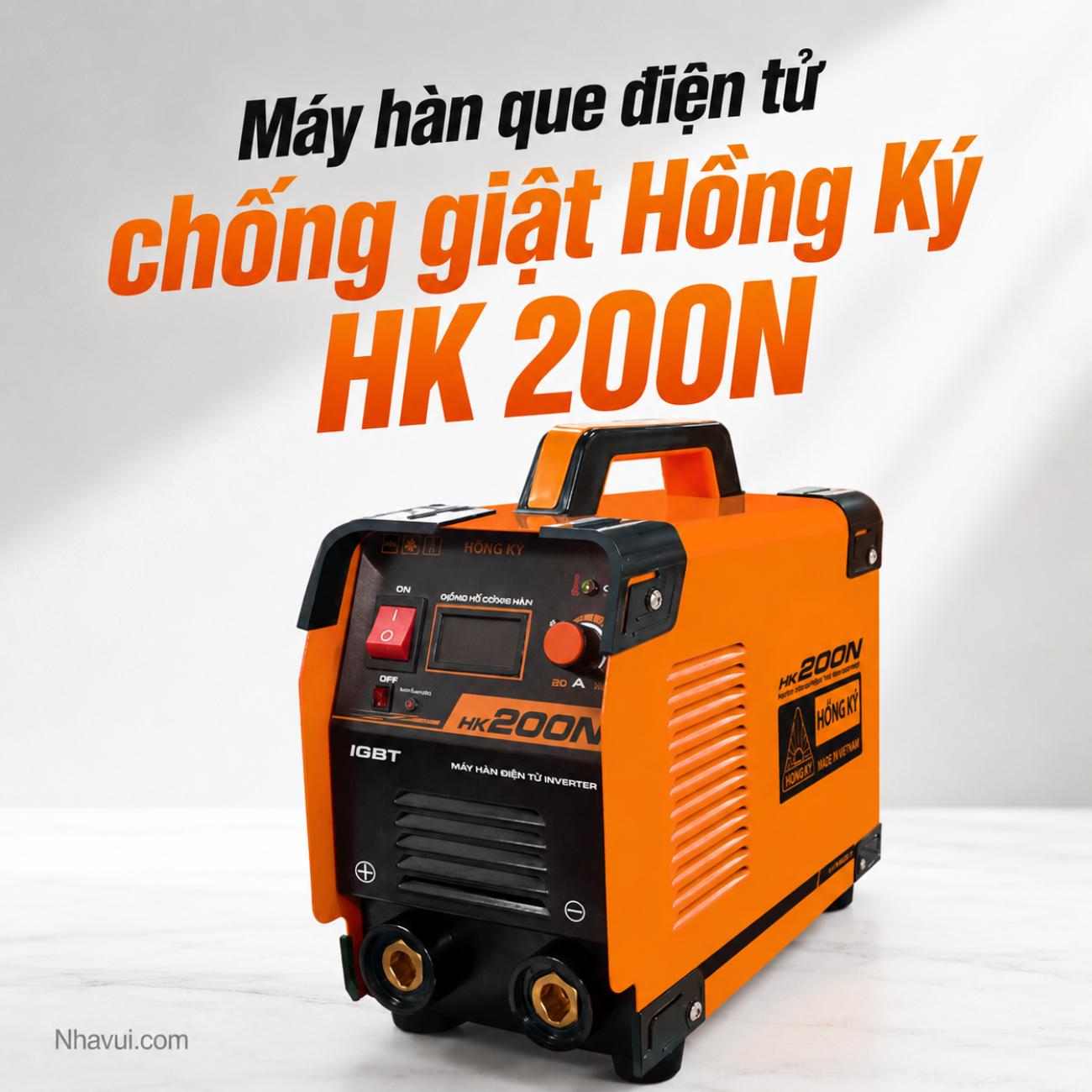 Máy hàn que điện tử chống giật Hồng Ký HK 200N 7KVA