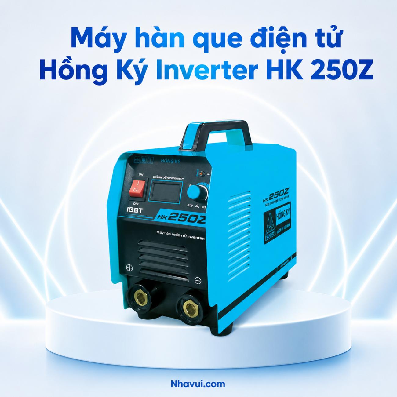Máy hàn que điện tử Hồng Ký Inverter HK 250Z 250A công suất 9.3KVA