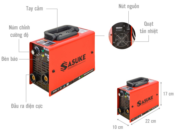 Máy hàn que điện tử mini Sasuke ZX7-200F