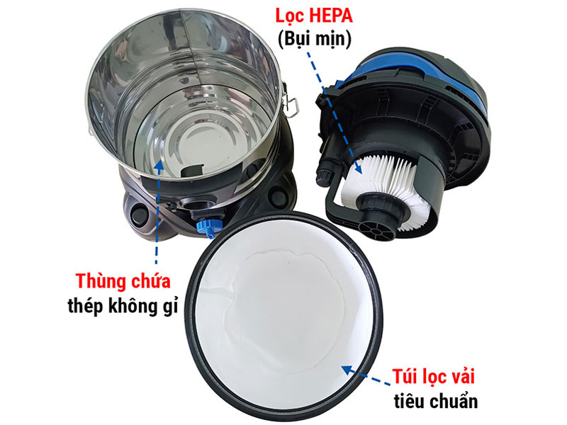 Máy hút bụi và giặt thảm Kewin KN151S 18 lít