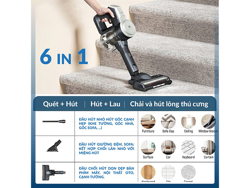 Máy hút bụi và lau nhà không dây Ultty V08