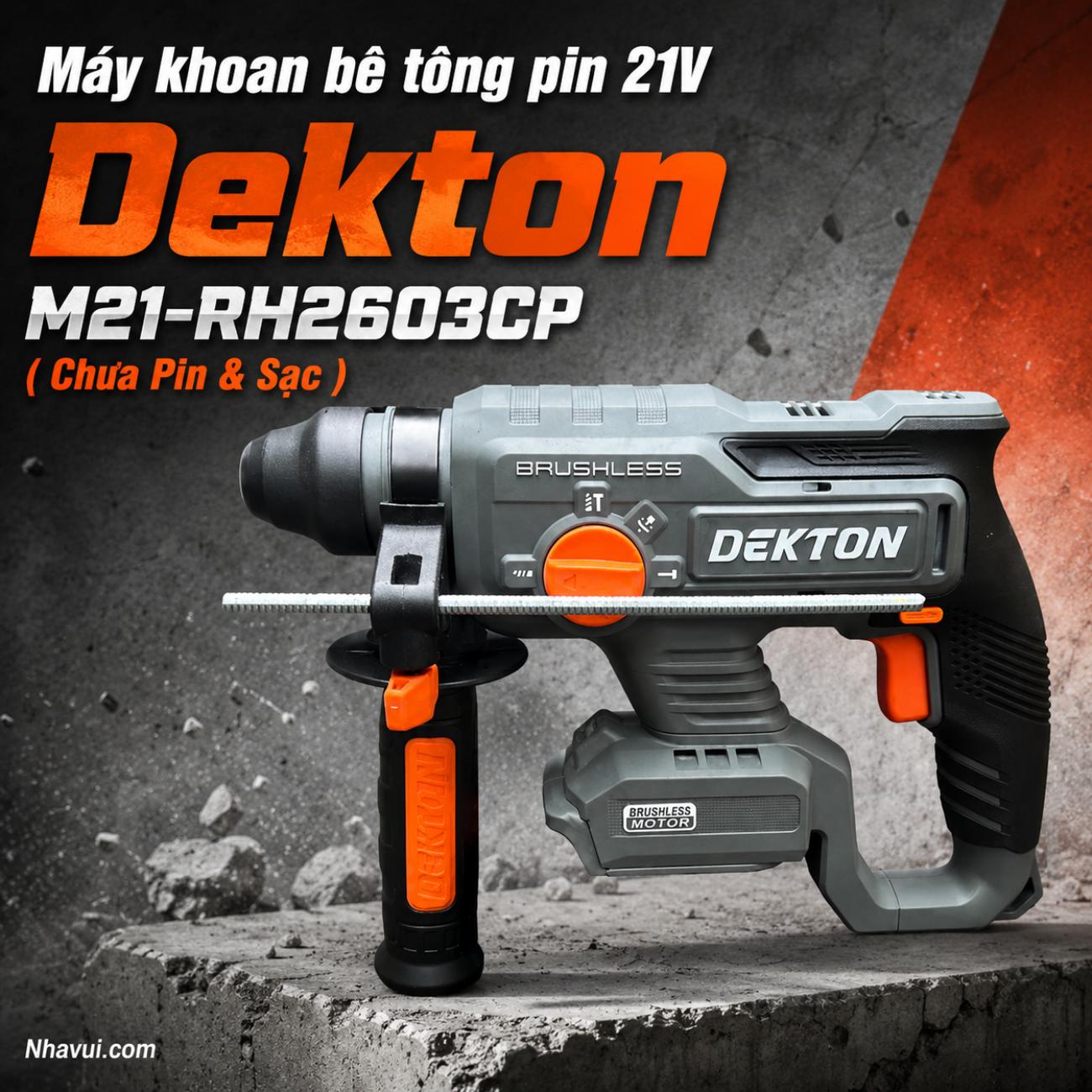Máy khoan bê tông pin 21V Dekton M21-RH2603CP (Chưa Pin & Sạc)