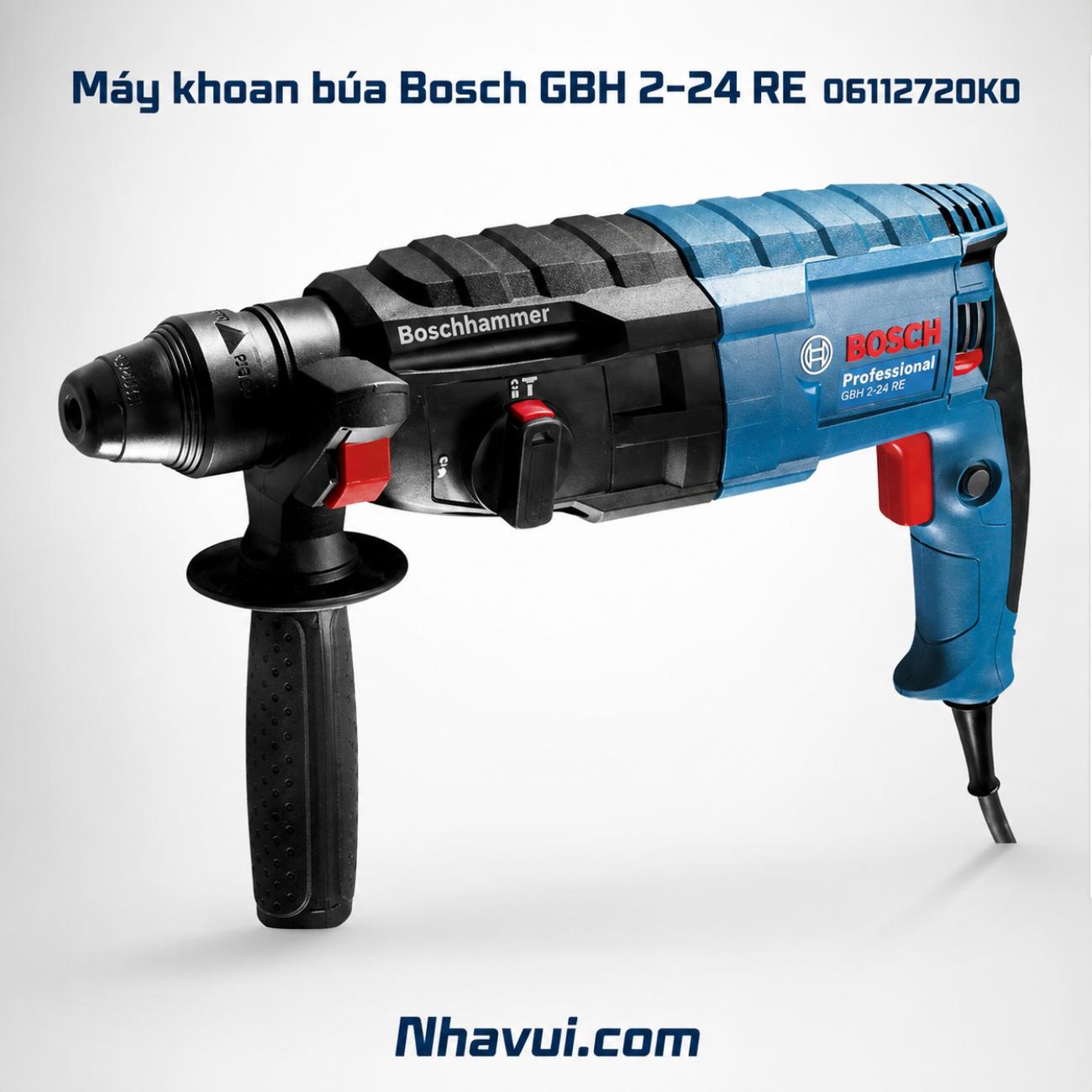 Máy khoan búa Bosch GBH 2-24 RE 790W lực đập 2.7J đầu gài SDS Plus 06112720K0