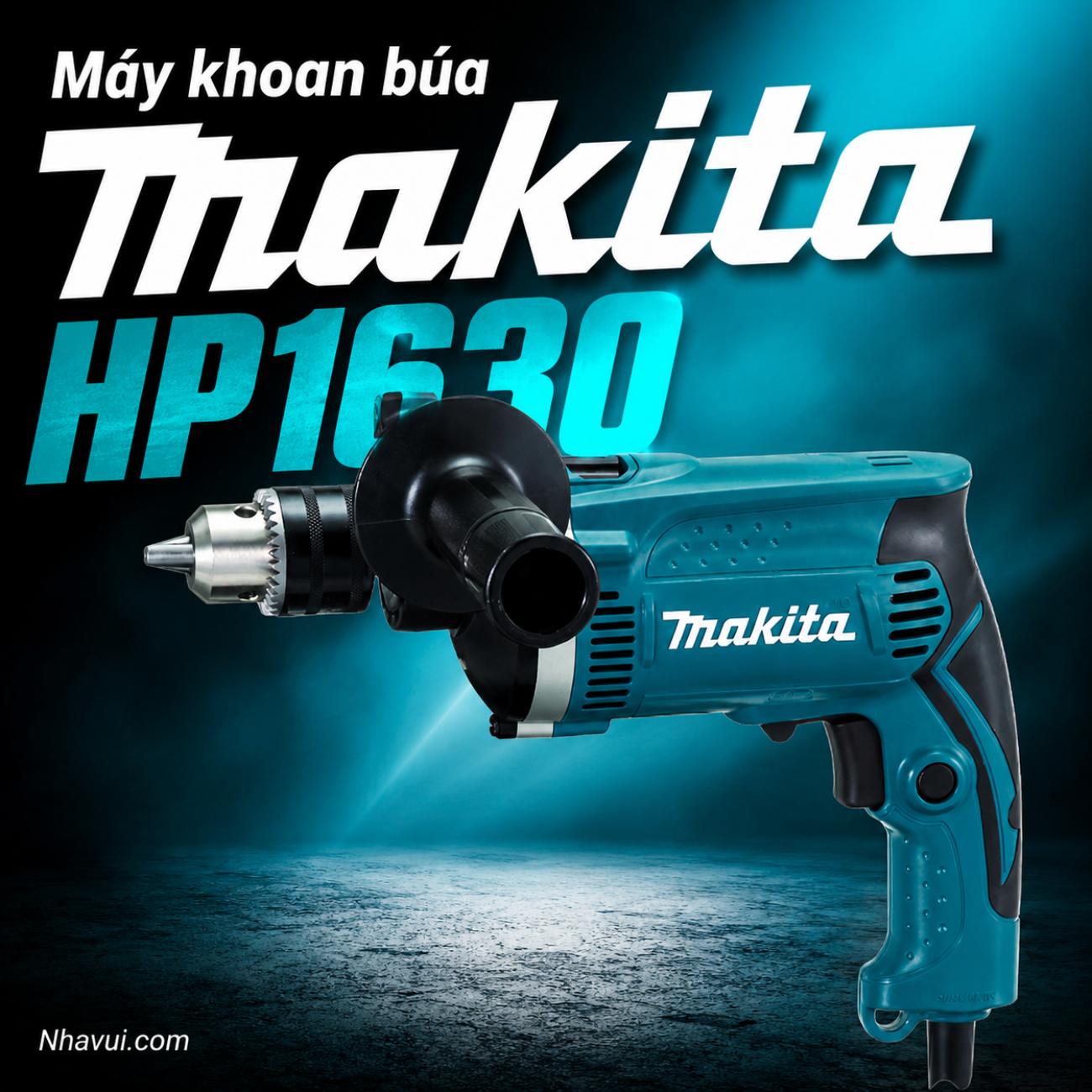 Máy Khoan Búa Makita HP1630 710W Đầu Kẹp 13mm Khoan Bê Tông 16mm
