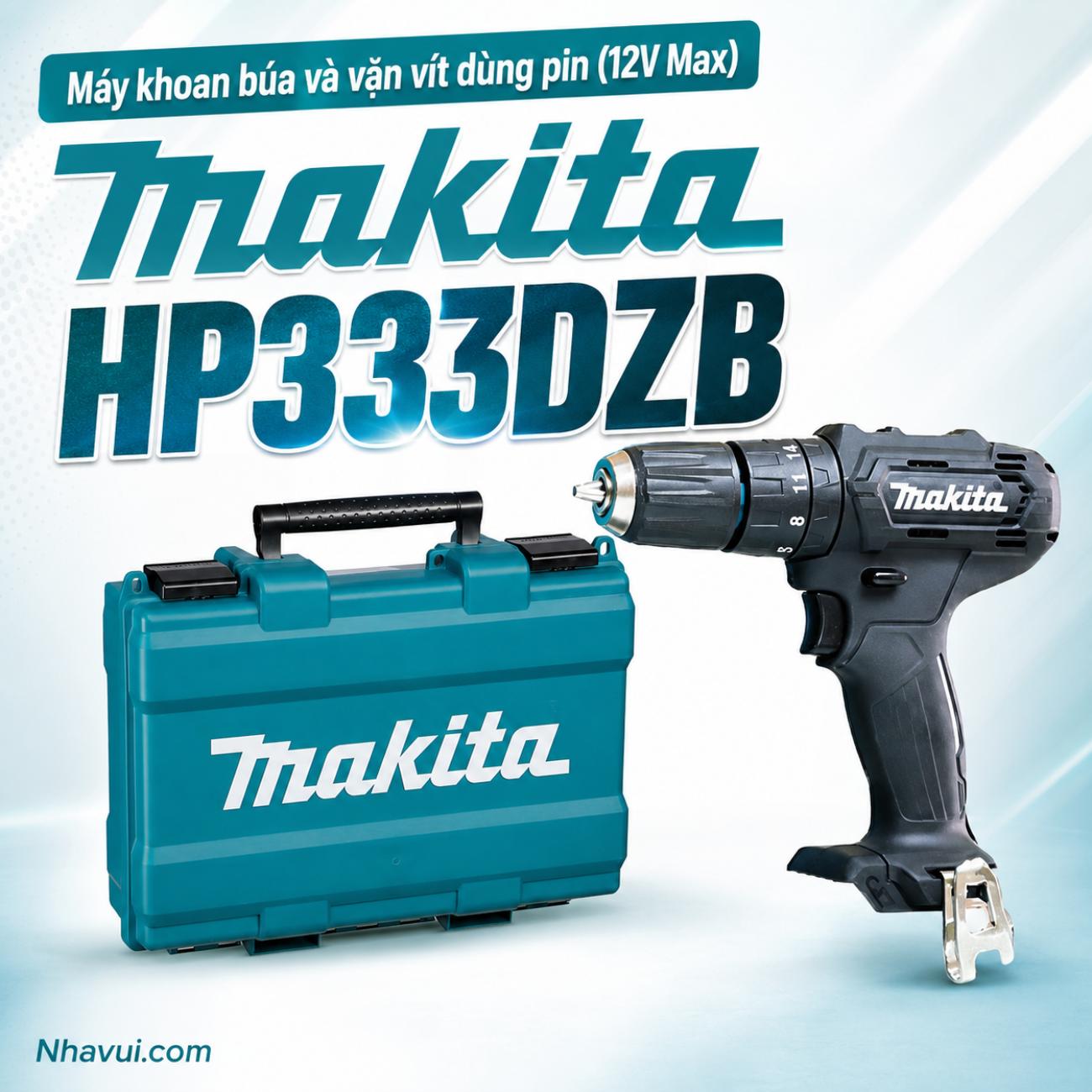 Máy khoan búa và vặn vít dùng pin Makita HP333DZB 12V Max