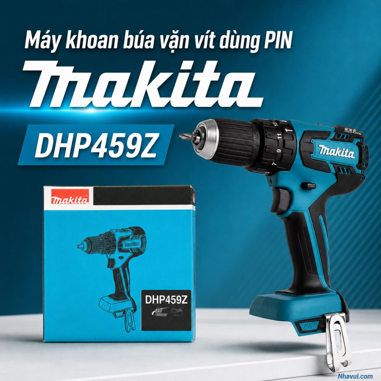Máy khoan búa vặn vít dùng pin Makita DHP459Z 18V