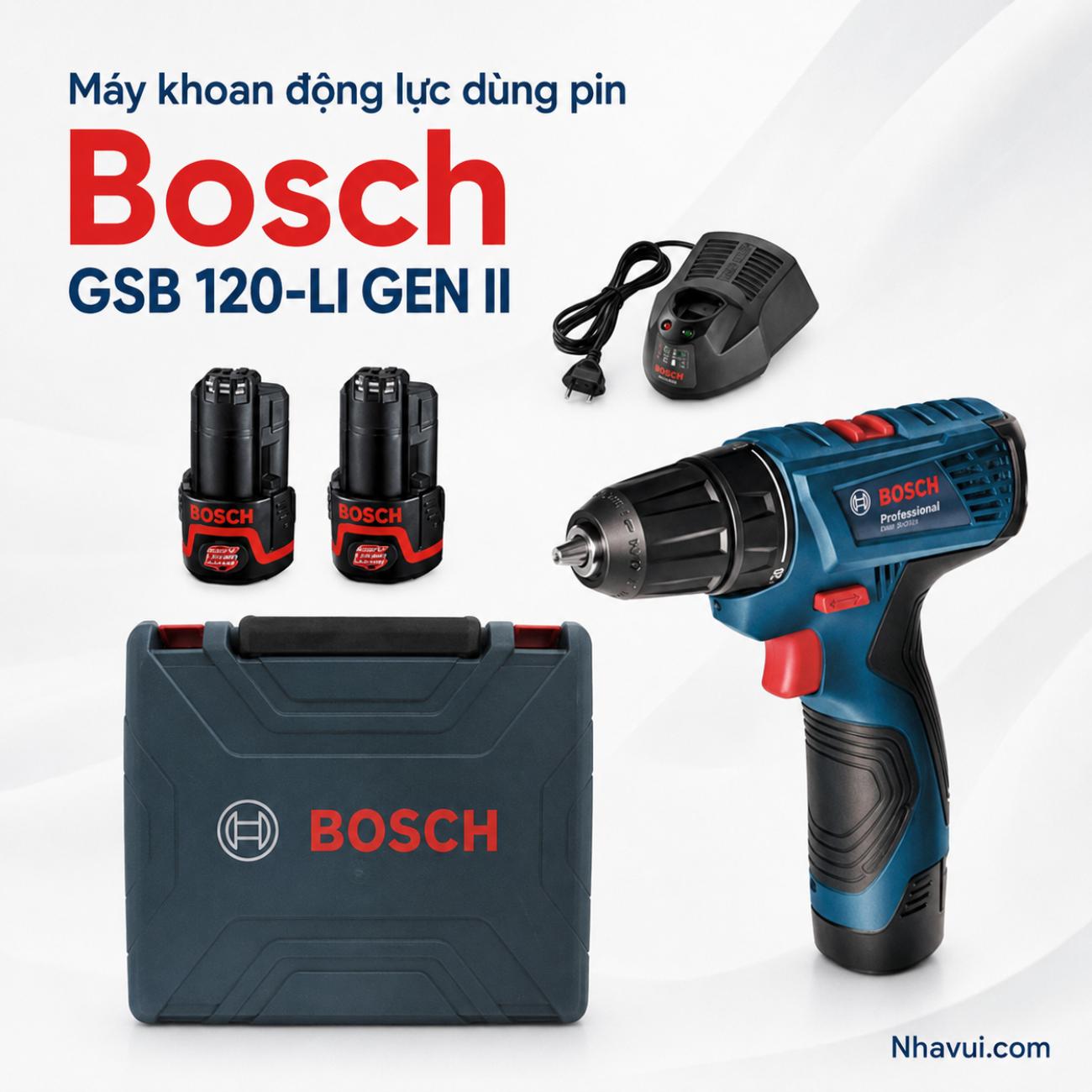 Máy khoan động lực dùng pin 12V Bosch GSB 120-LI GEN II
