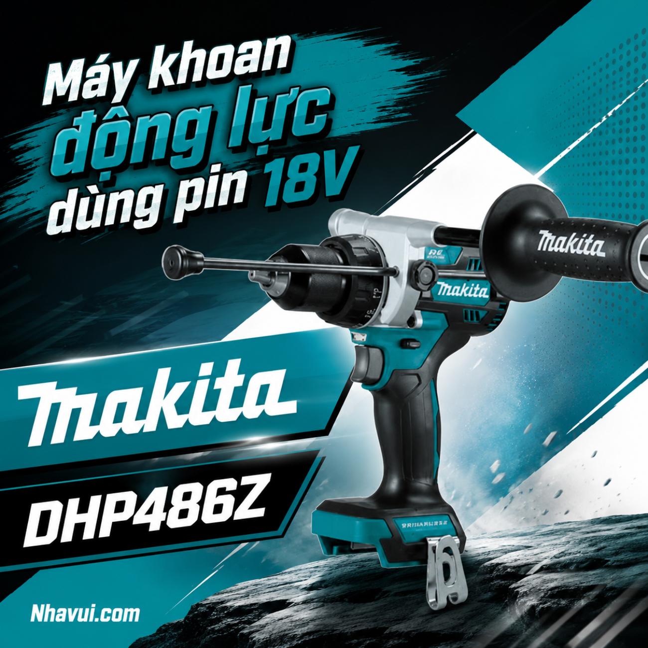 Máy khoan động lực dùng pin 18V Makita DHP486Z chưa pin và sạc