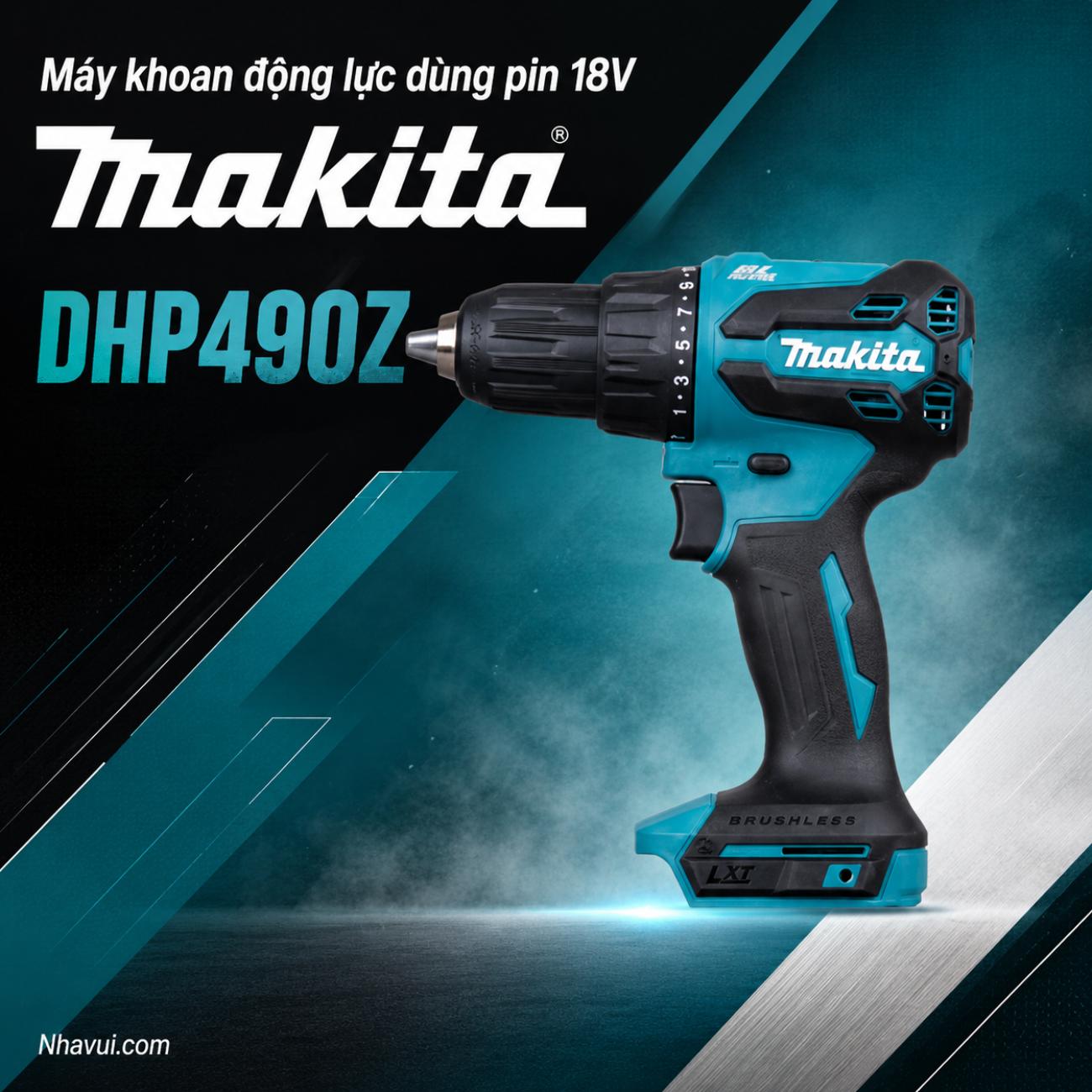 Máy khoan động lực dùng pin 18V Makita DHP490Z chưa pin và sạc