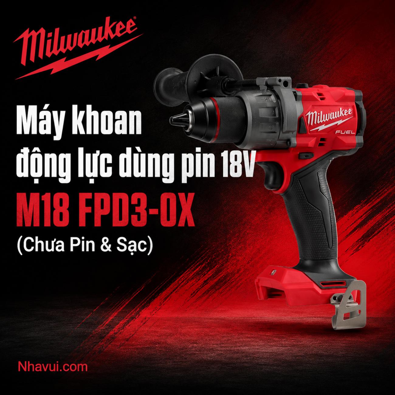 Máy khoan động lực dùng pin 18V Milwaukee M18 FPD3-0X (Chưa Pin & Sạc)