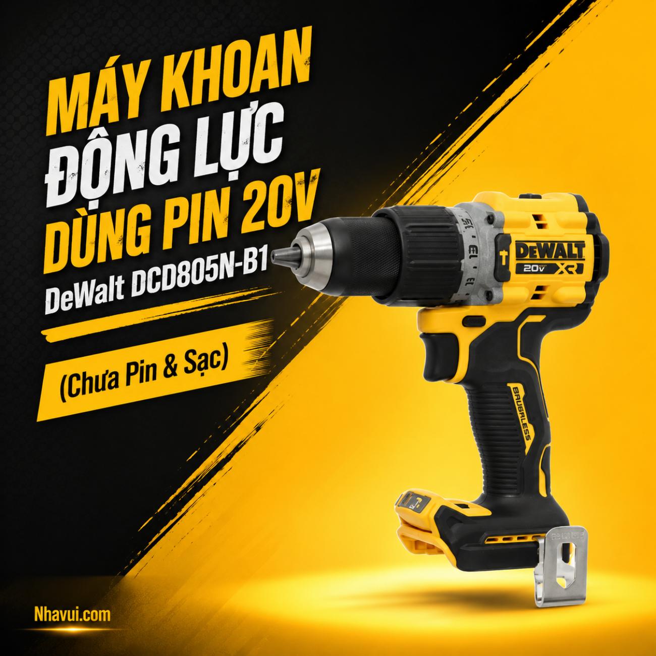 Máy khoan động lực dùng pin 20V DeWalt DCD805N-B1 chưa pin và sạc