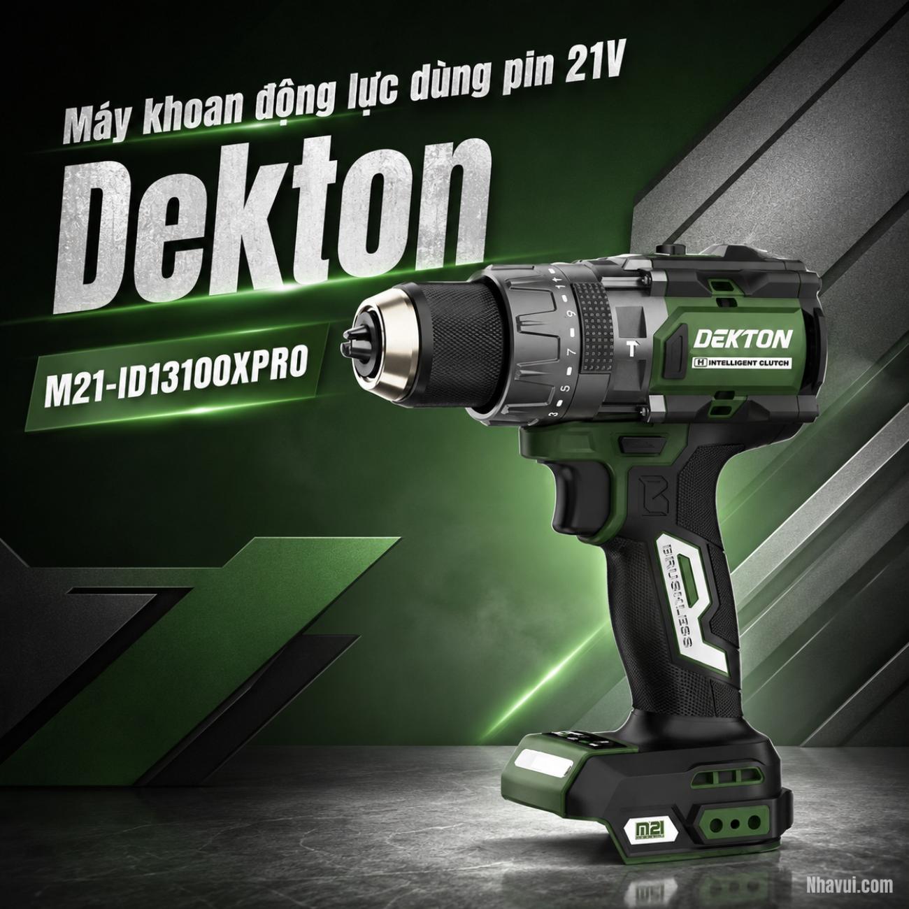 Máy khoan động lực dùng pin 21V Dekton M21-ID13100XPRO màu ô liu