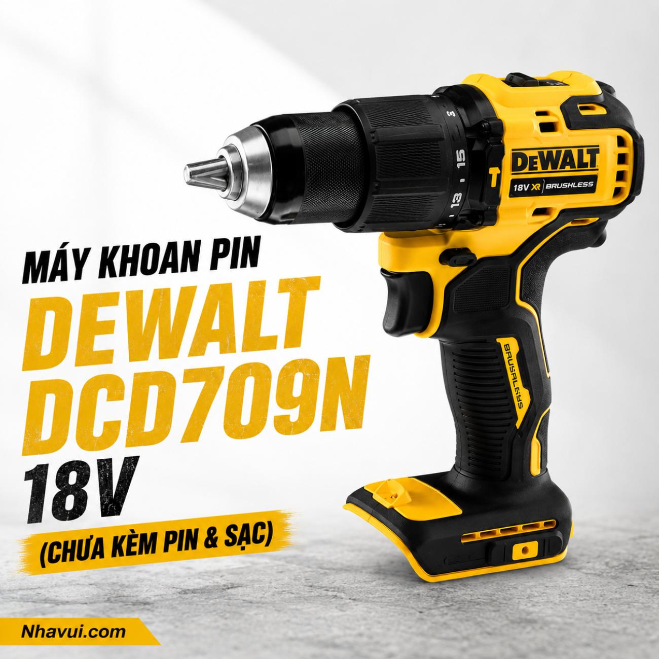 Máy khoan động lực dùng pin DeWalt DCD709N 18V chưa kèm pin và sạc