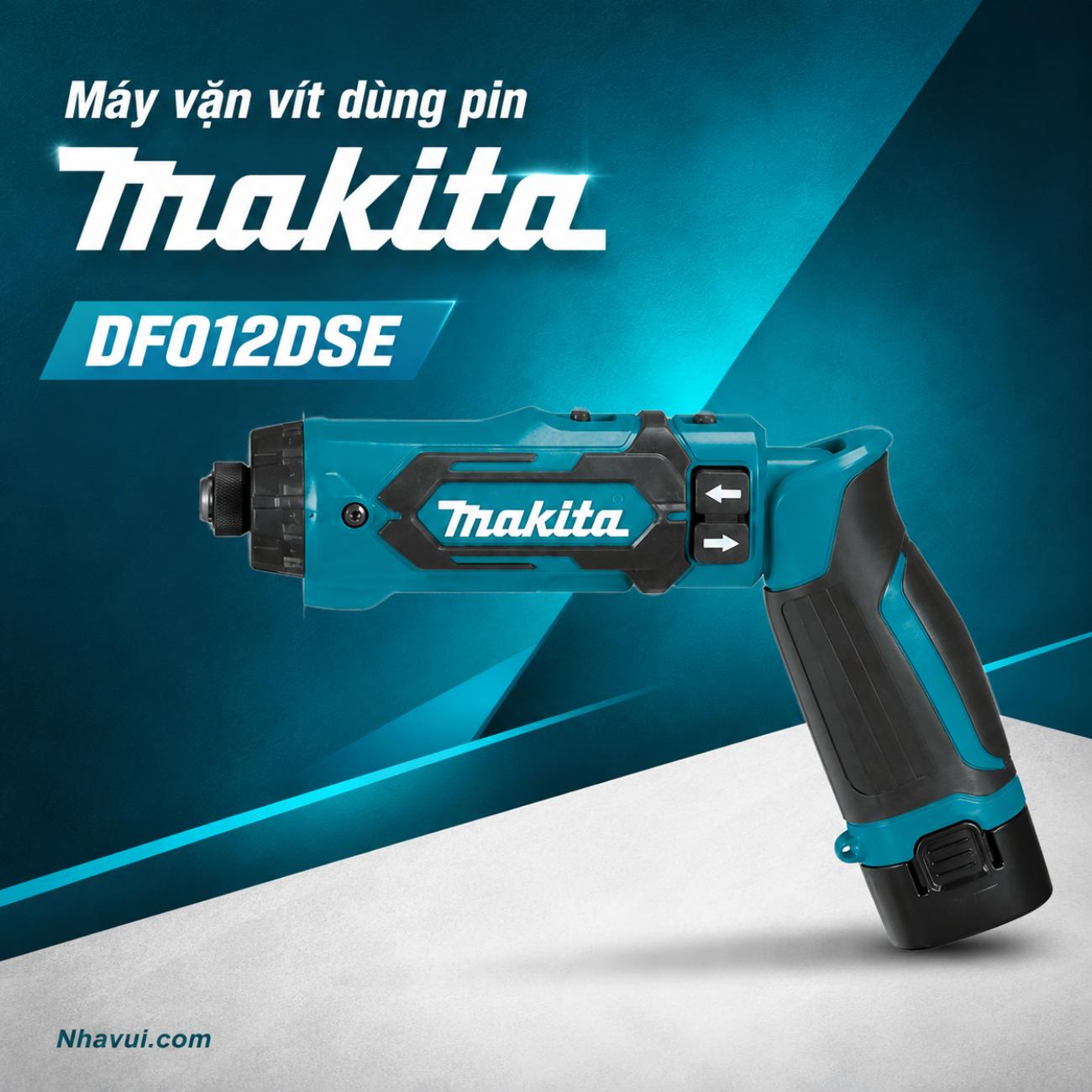 Máy khoan và vặn vít dùng pin Makita DF012DSE 7.2V