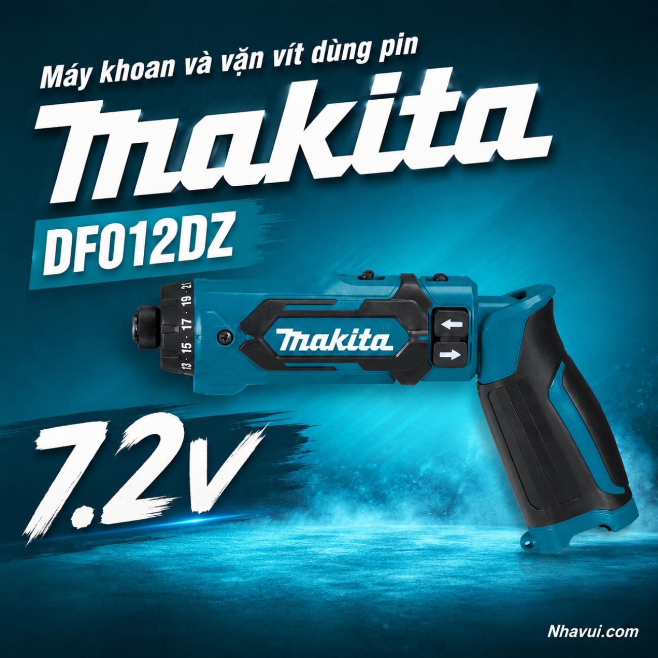 Máy khoan và vặn vít dùng pin Makita DF012DZ 7.2V