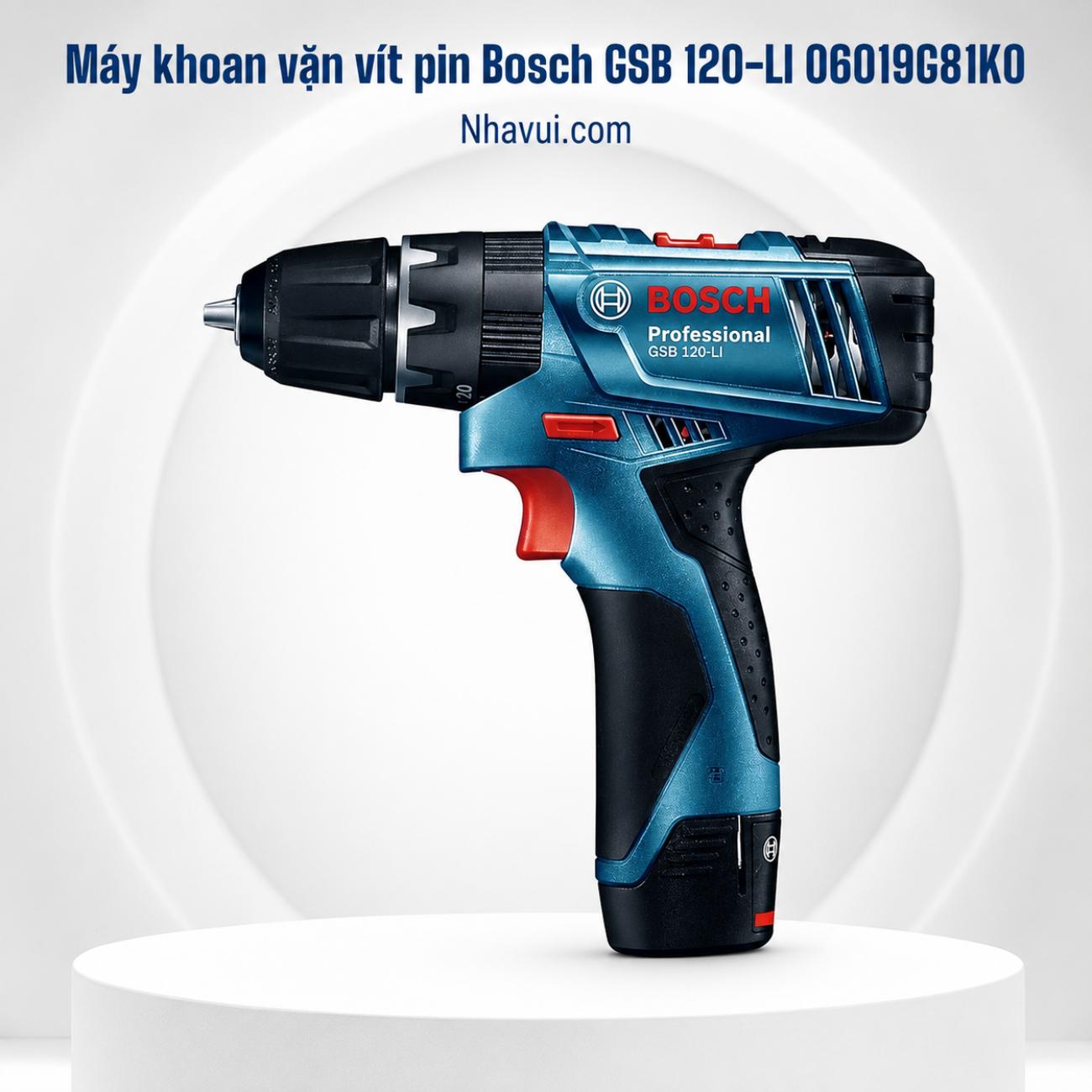 Máy khoan vặn vít động lực pin Bosch GSB 120-LI 12V mô-men xoắn 30Nm 06019G81K0