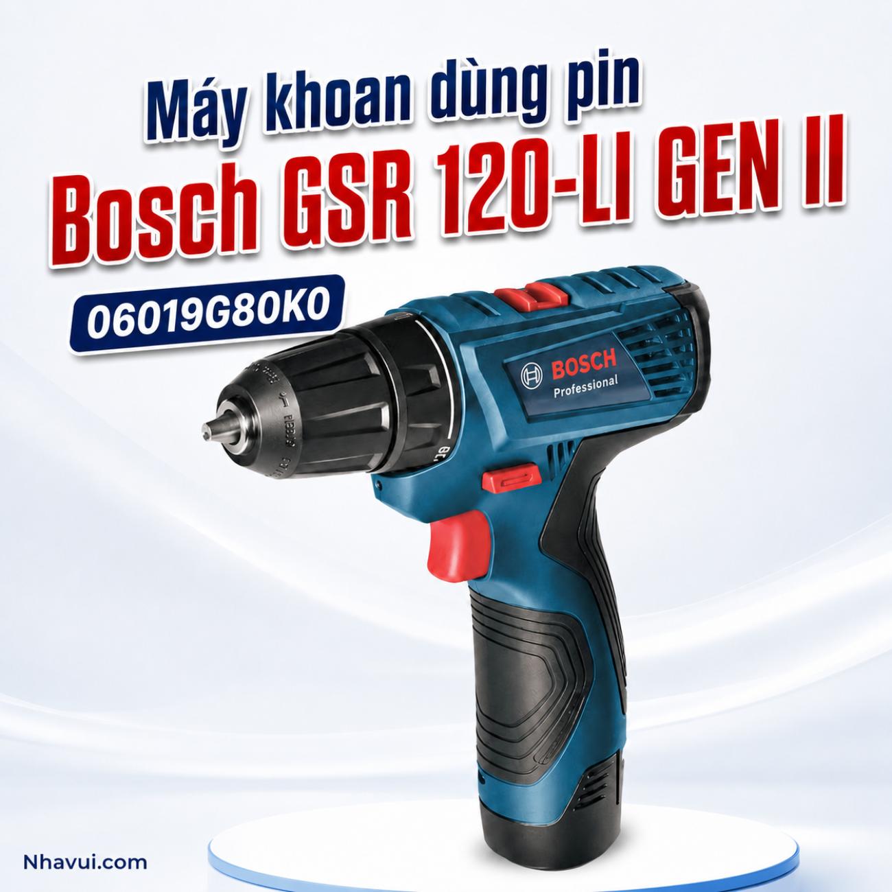 Máy khoan vặn vít dùng pin Bosch GSR 120-LI GEN II 12V 06019G80K0