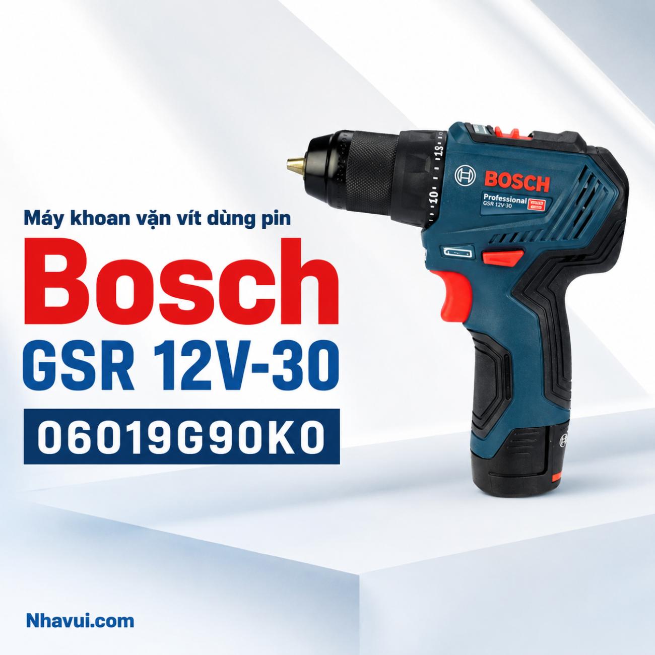Máy khoan vặn vít dùng pin Bosch GSR 12V-30 06019G90K0