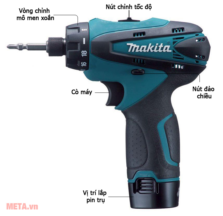 Máy khoan vặn vít dùng pin Makita DF030DZ (không pin, sạc)