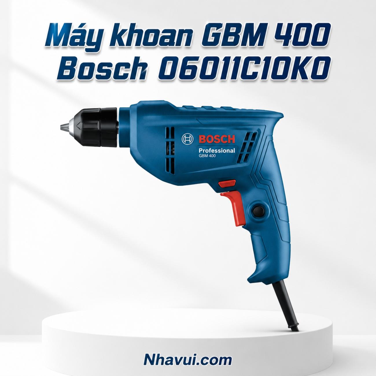 Máy khoan xoay Bosch GBM 400 400W đầu kẹp 10mm  06011C10K0