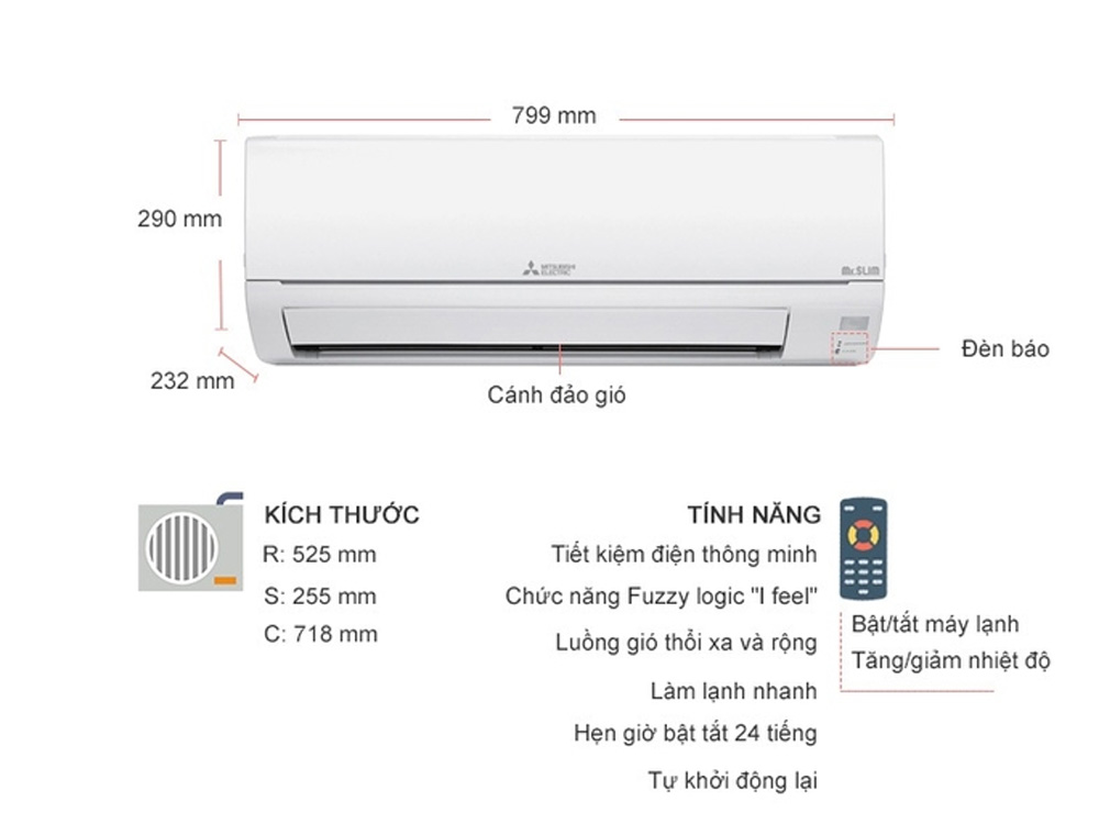 Máy lạnh Mitsubishi Electric 1HP MS/MU-JS25VF