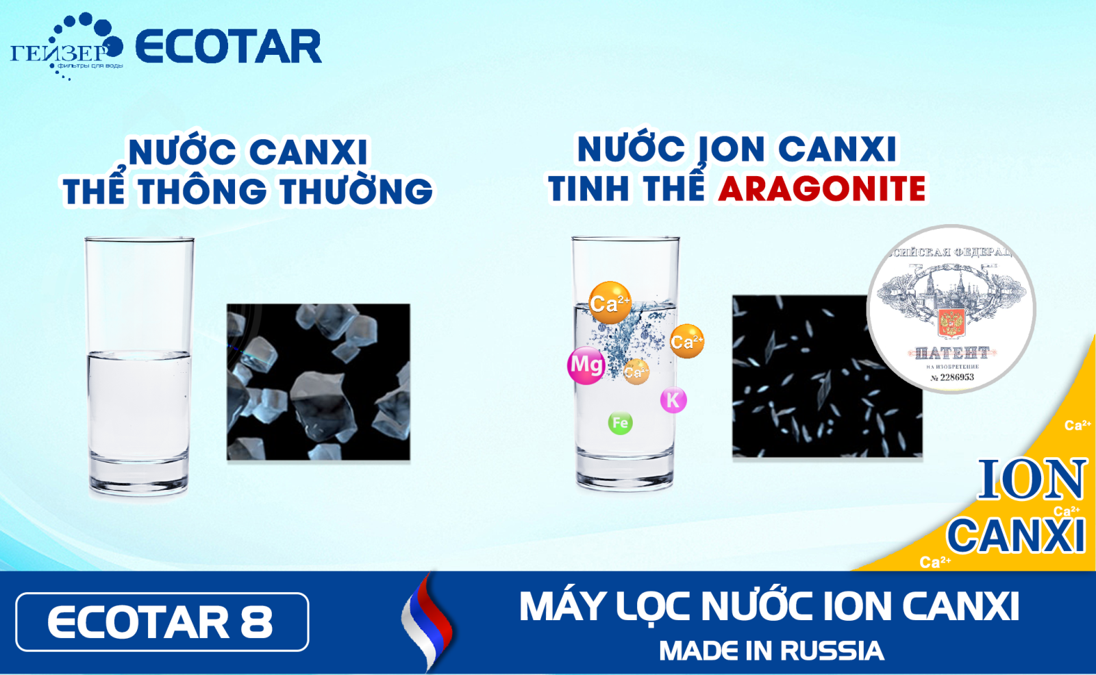 Máy lọc nước ion Canxi Geyser Ecotar 8