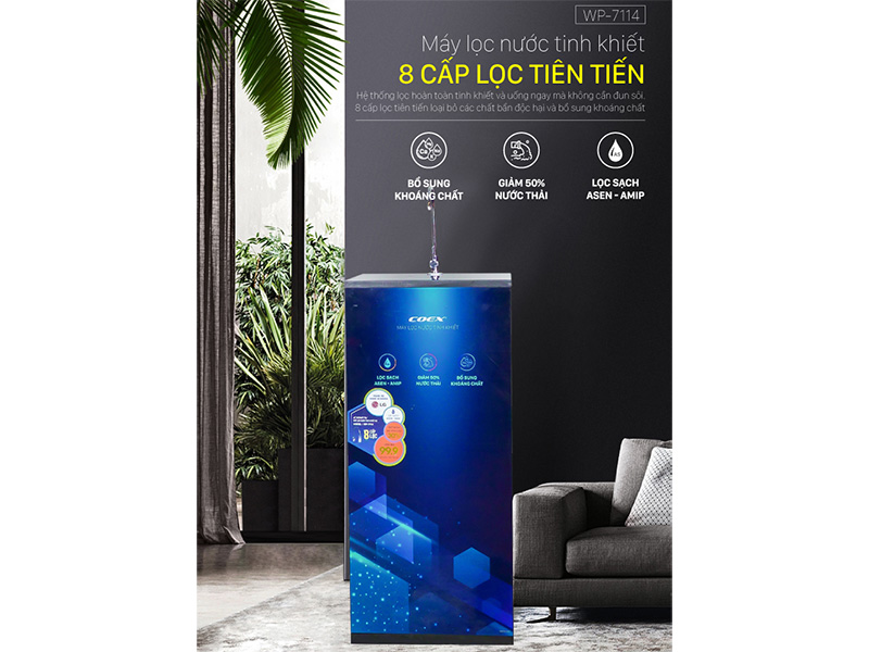 Máy lọc nước RO Coex WP-7114 8 lõi tủ đứng