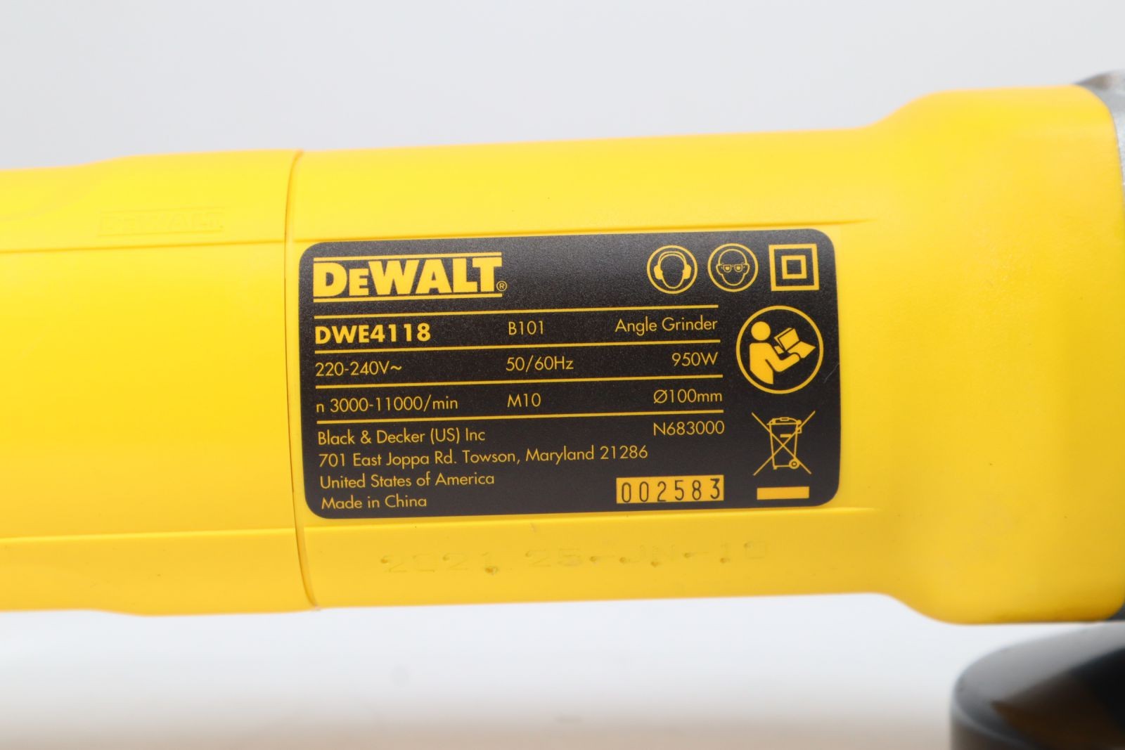 Máy mài góc Dewalt DWE4118-B1 950W đĩa 100 mm, chỉnh tốc độ