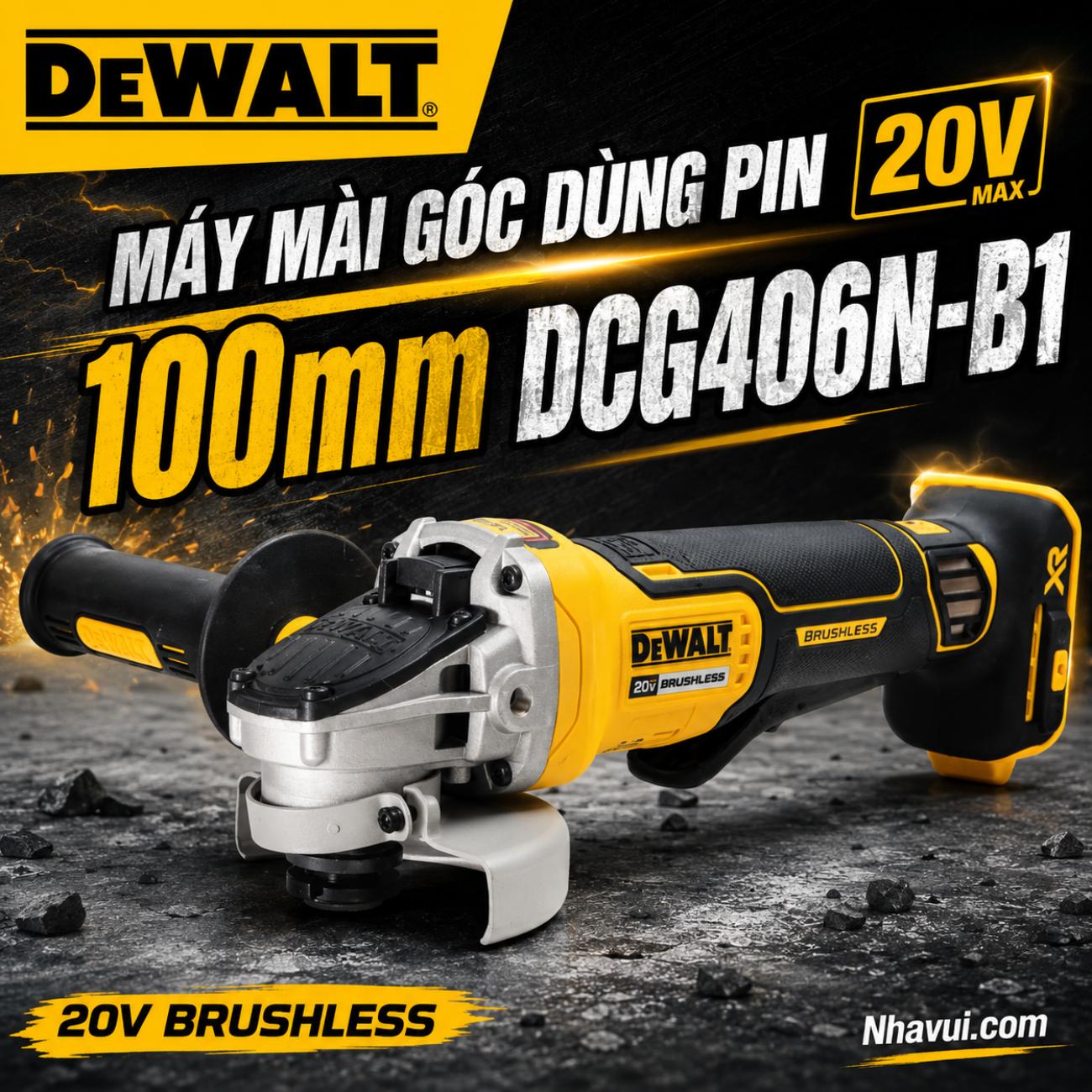 Máy mài góc dùng pin 20V DeWalt DCG406N-B1 (Chưa Pin & Sạc)