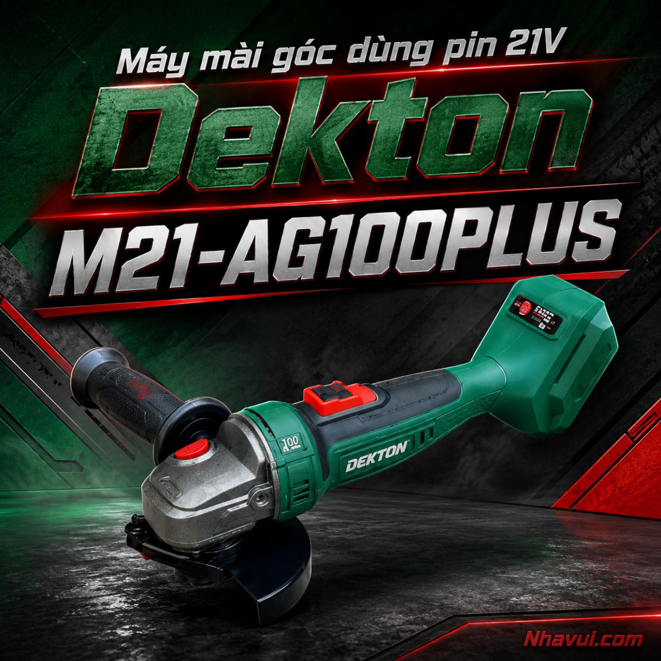 Máy mài góc dùng pin 21V Dekton M21-AG100PLUS (Chưa Pin & Sạc)