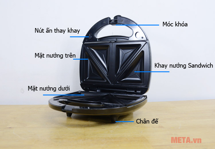 Máy nướng bánh 3 trong 1 Tiross TS-513 kèm 3 khuôn