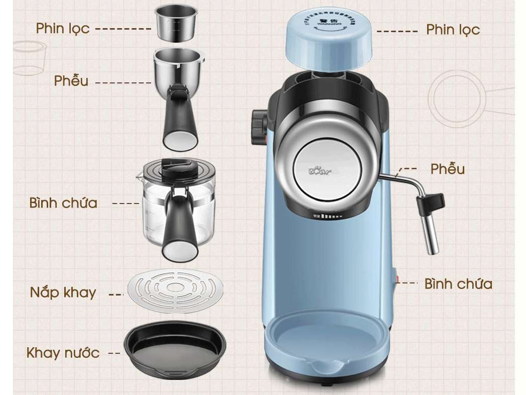 Máy pha cà phê bán tự động Bear CF-B02V1