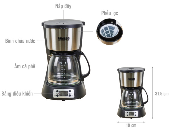 Máy pha cà phê Drip Zamboo ZB-55CFD