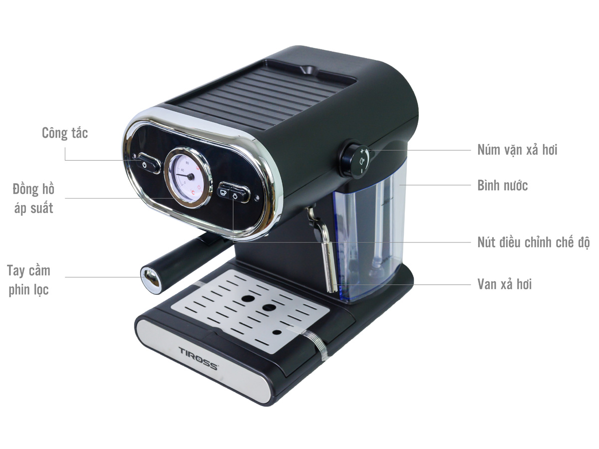 Máy pha cà phê Espresso Tiross TS6211 15 bar