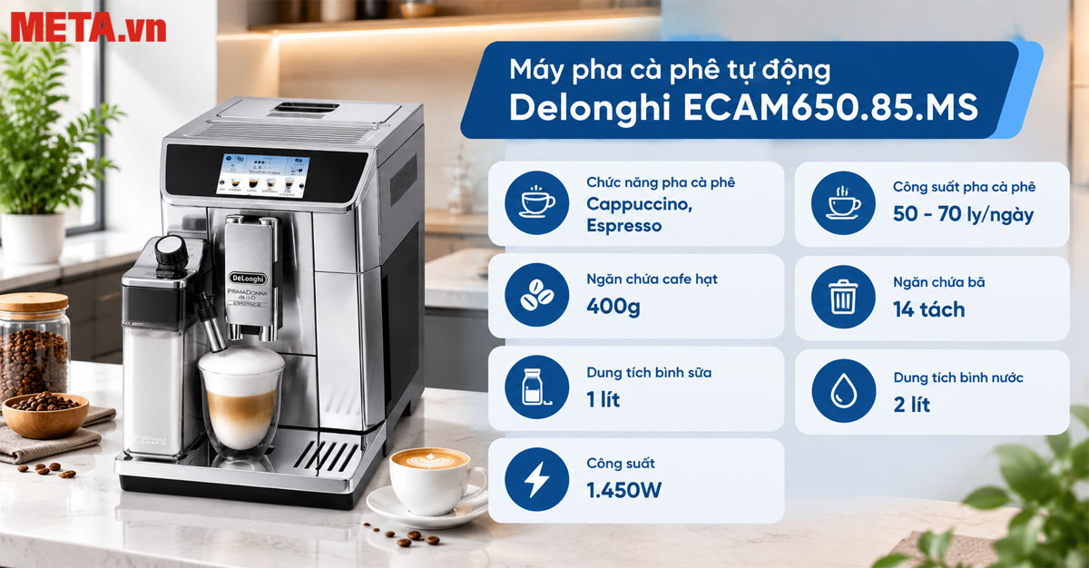 Máy pha cà phê tự động De'Longhi ECAM650.85.MS