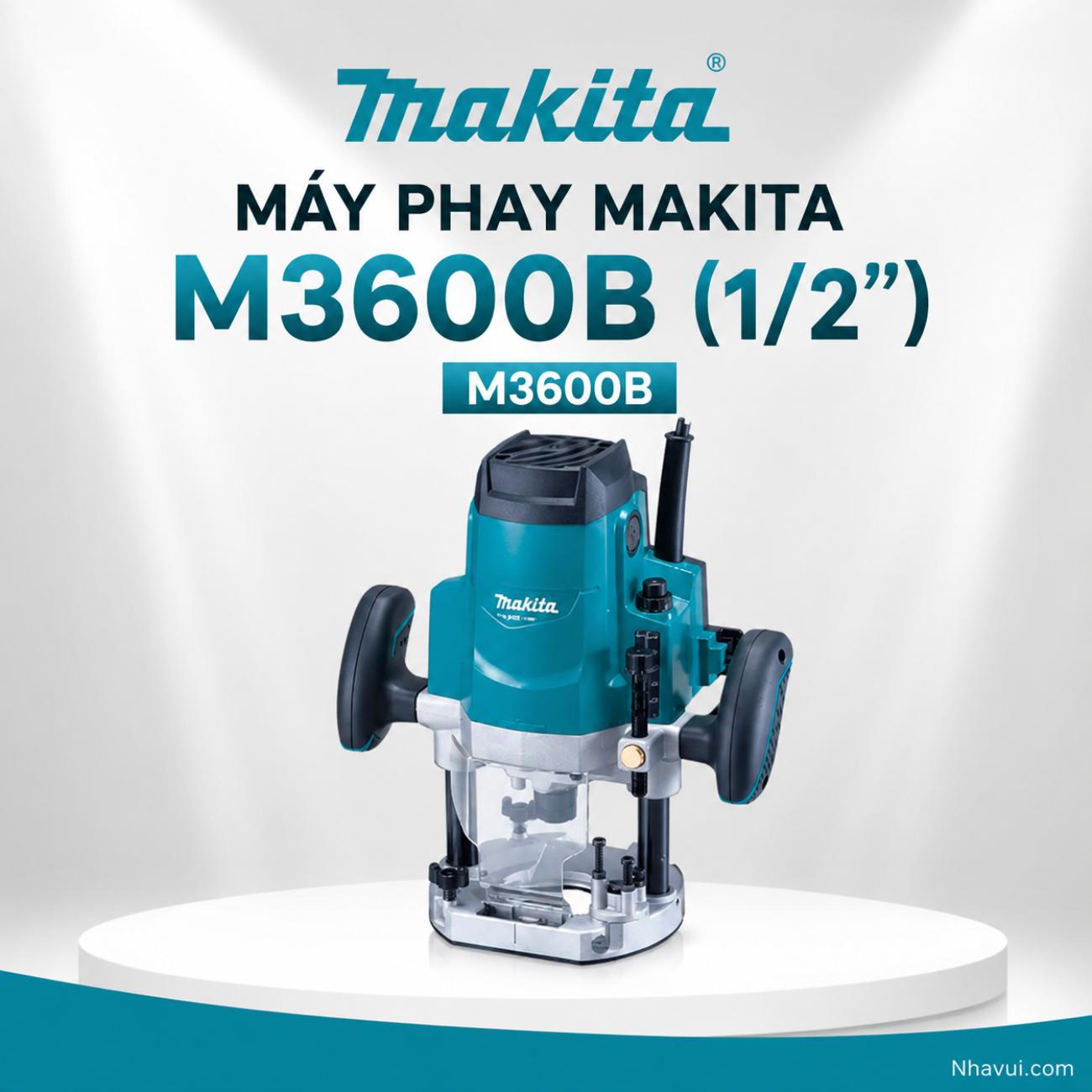 Máy Phay Gỗ Makita M3600B 1650W Cốt Phay 12,7mm 1/2 Inch