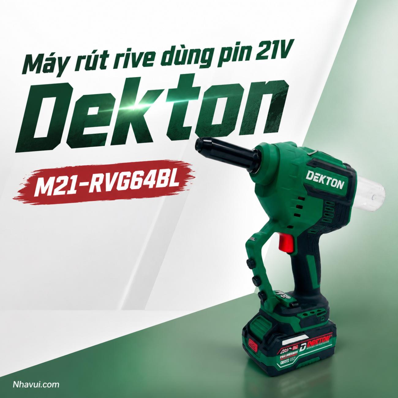 Máy rút rive dùng pin 21V Dekton M21-RVG64BL (Chưa pin & sạc)