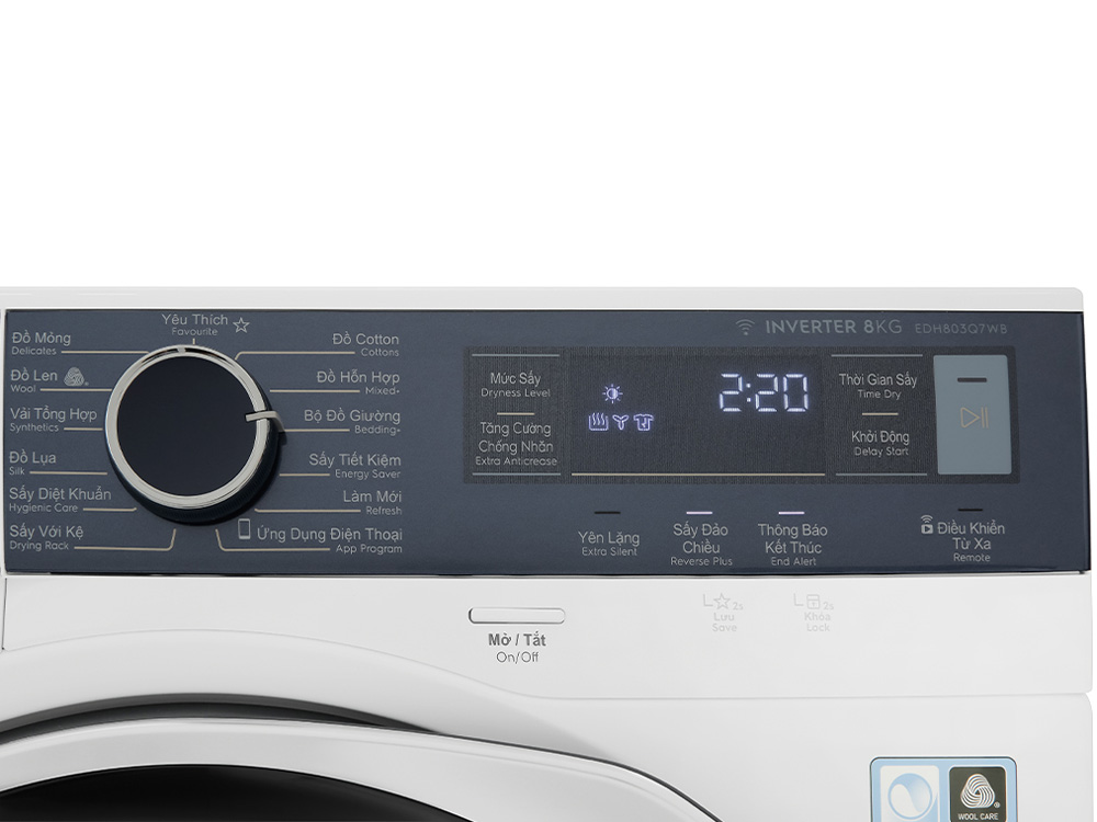 Máy sấy bơm nhiệt Electrolux EDH803Q7WB 8kg