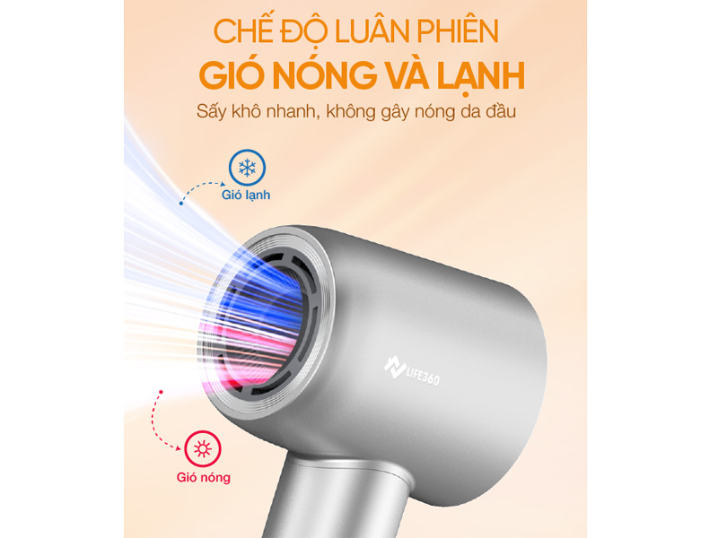 Máy sấy tóc ion âm Life360 LF-MST23 1.500W