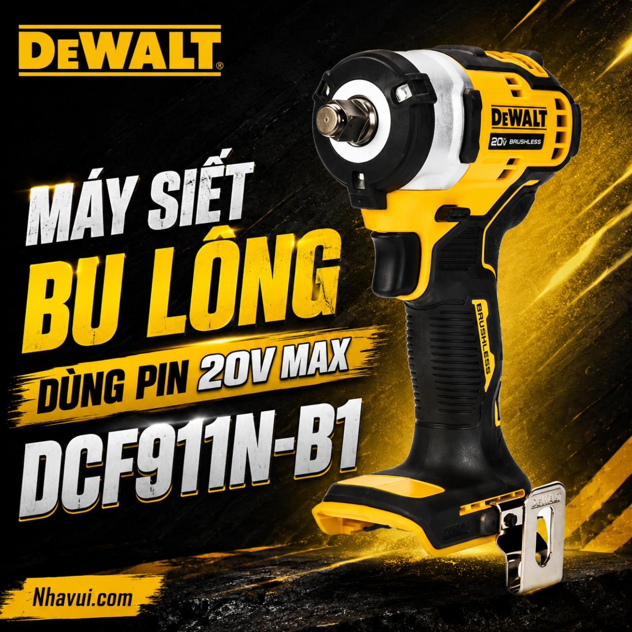 Máy siết bu lông dùng Pin 20V Max DeWalt DCF911N-B1 (Chưa Pin & Sạc)