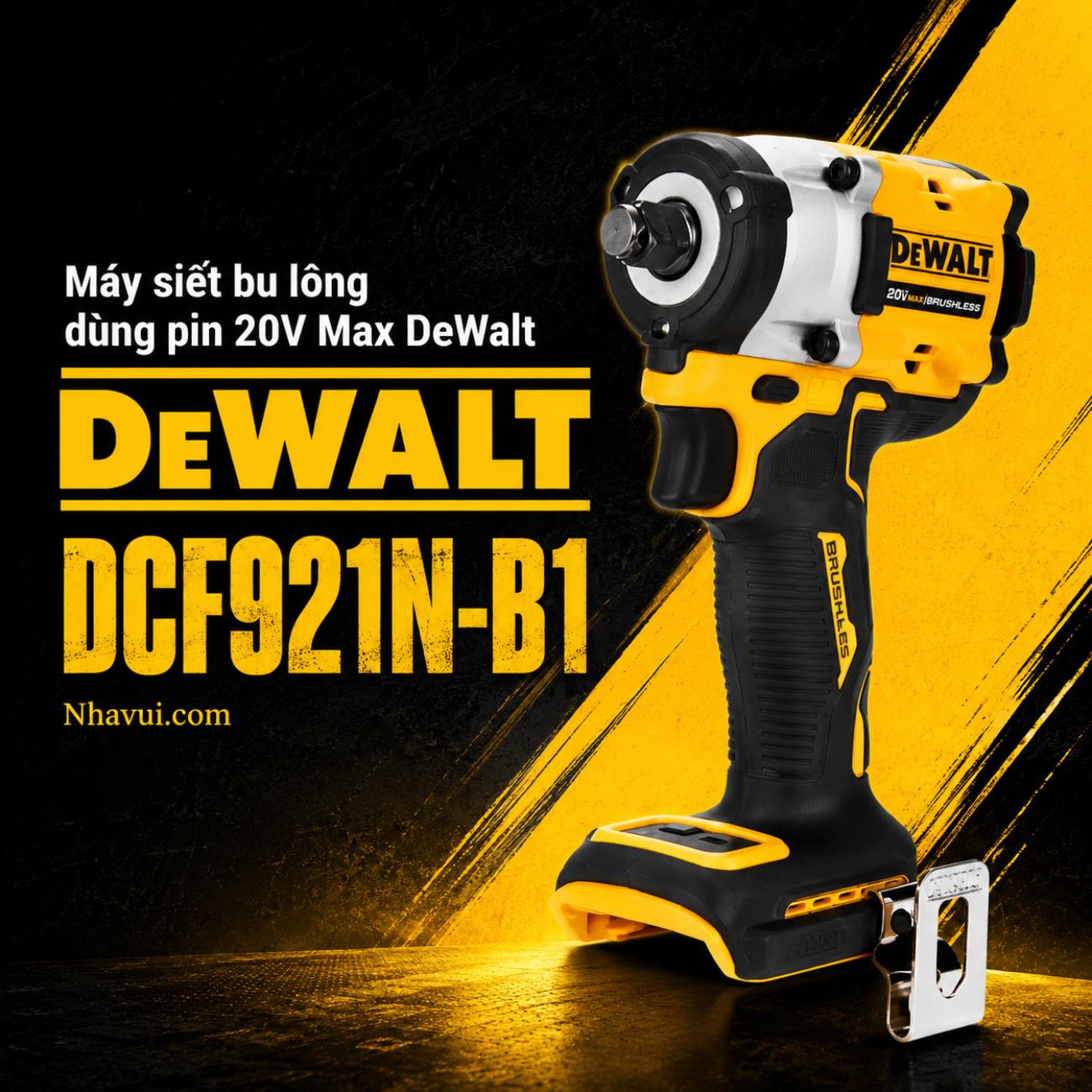 Máy siết bu lông dùng pin 20V Max DeWalt DCF921N-B1 (Chưa Pin & Sạc)