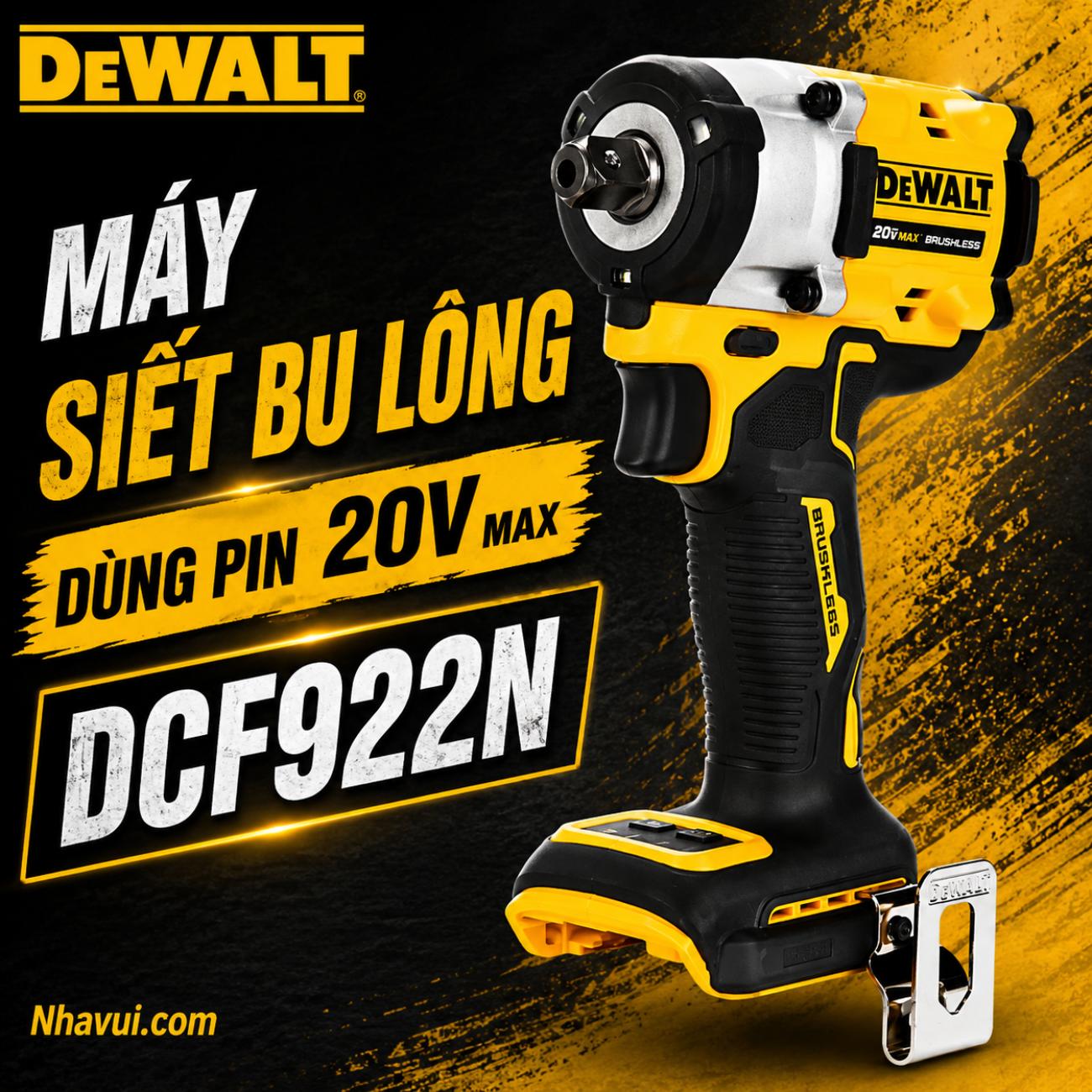 Máy siết bu lông dùng pin 20V Max DeWalt DCF922N (Chưa Pin & Sạc)