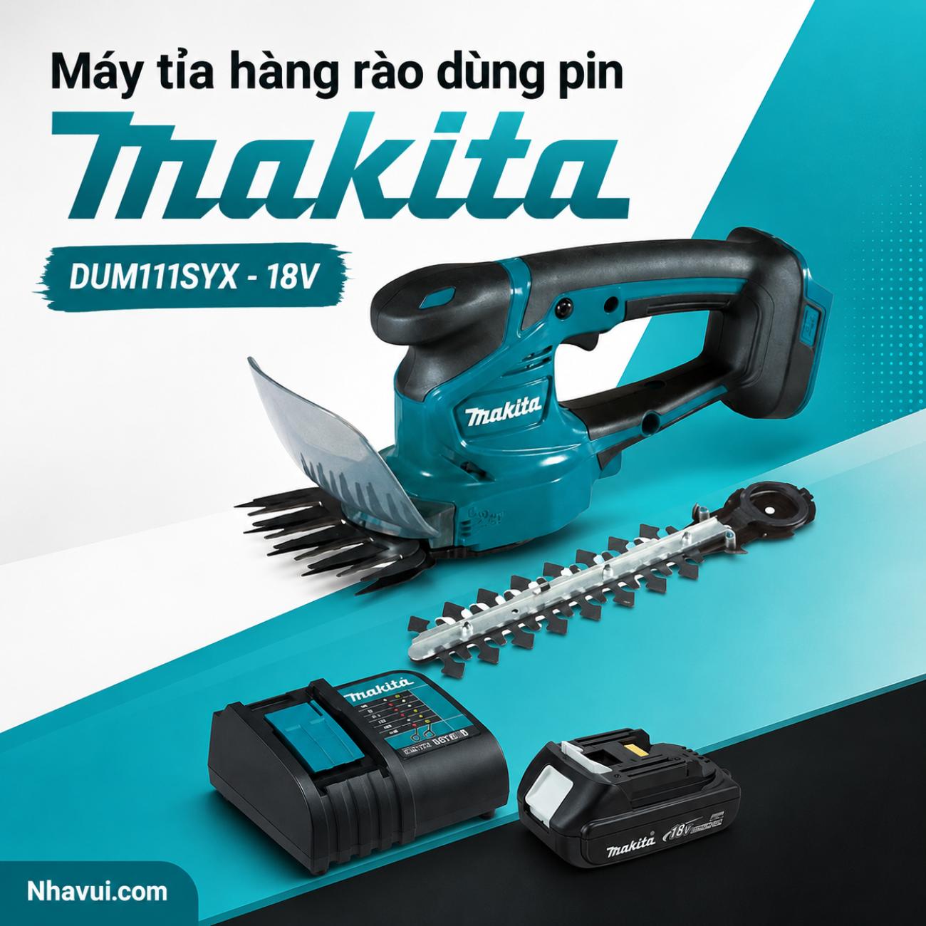 Máy tỉa hàng rào dùng pin Makita DUM111SYX 18V