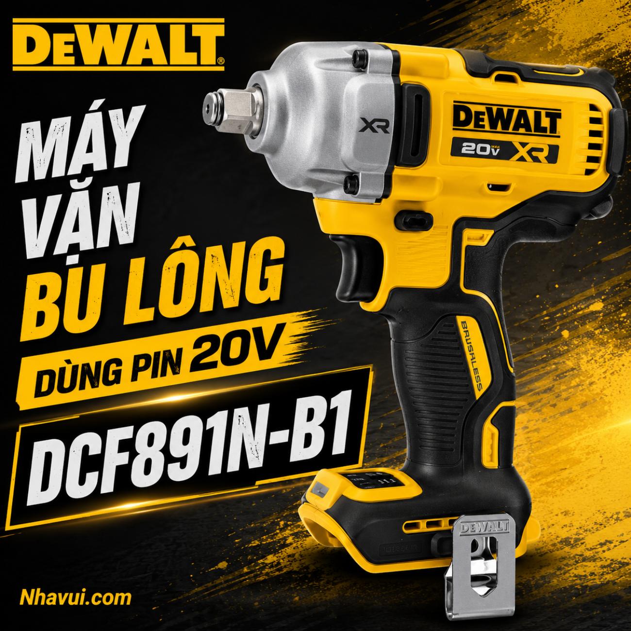 Máy vặn bu lông dùng pin 20V DeWalt DCF891N-B1 (Chưa Pin & Sạc)