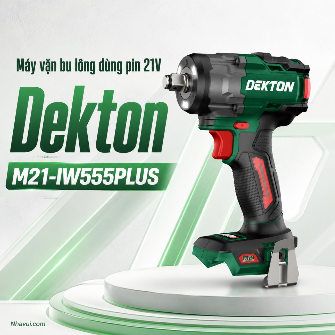 Máy vặn bu lông dùng pin 21V Dekton M21-IW555PLUS (Chưa Pin & Sạc)