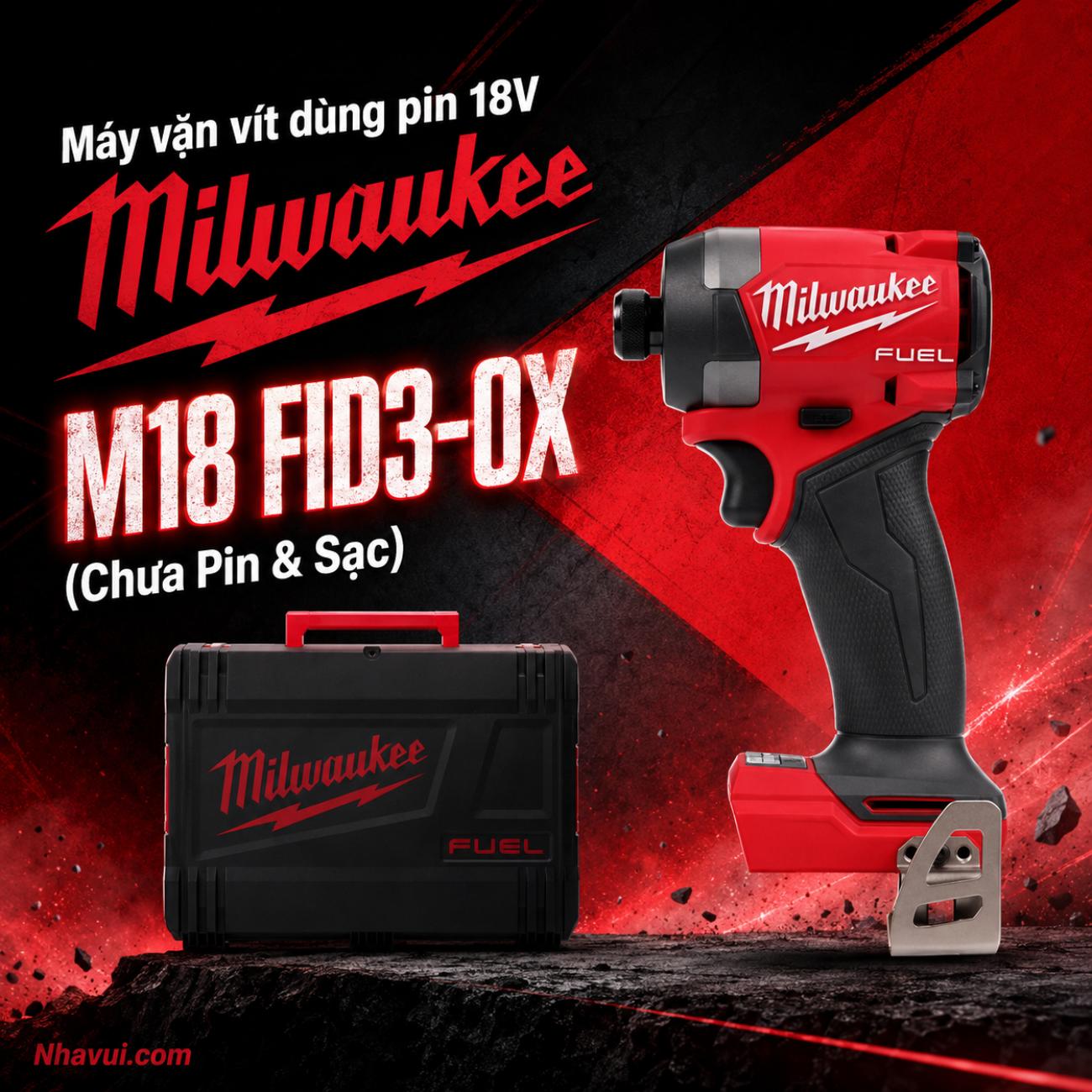 Máy vặn vít dùng pin 18V Milwaukee M18 FID3-0X (Chưa Pin & Sạc)
